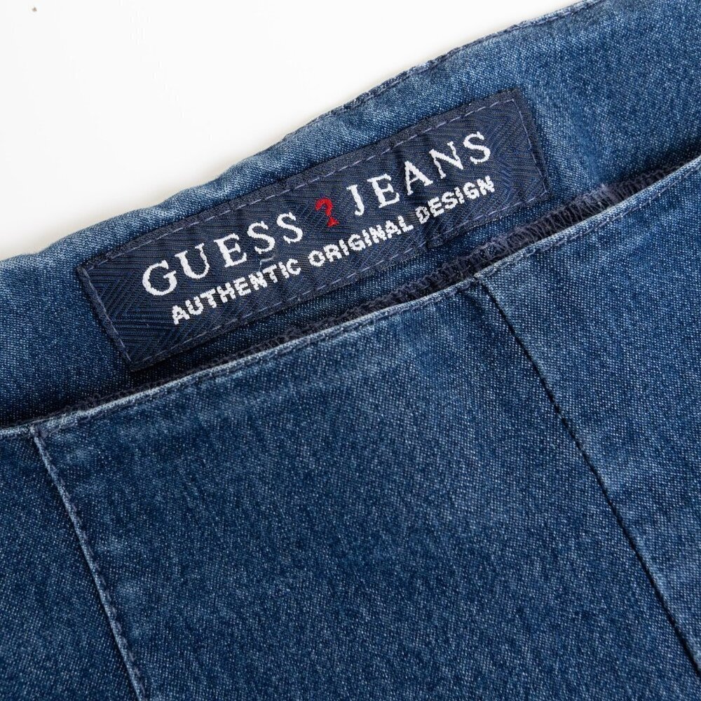 Guess Jeans Flare Side Zip Stretchy Bootcut Y2K Mid Wash Blue Size 29 USA - Picture 5 of 15